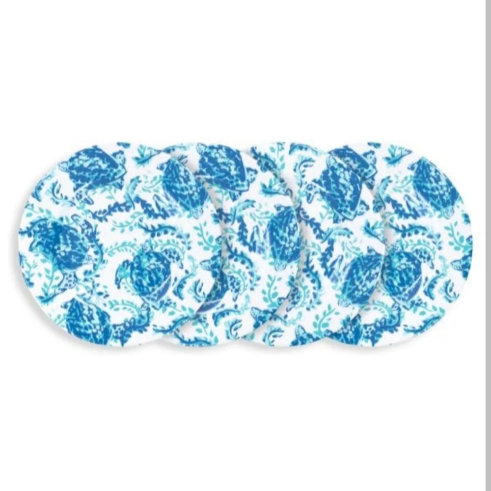 Lilly Pulitzer Kaleidoscope Coral 4-Piece​​ Melamine Plate Set